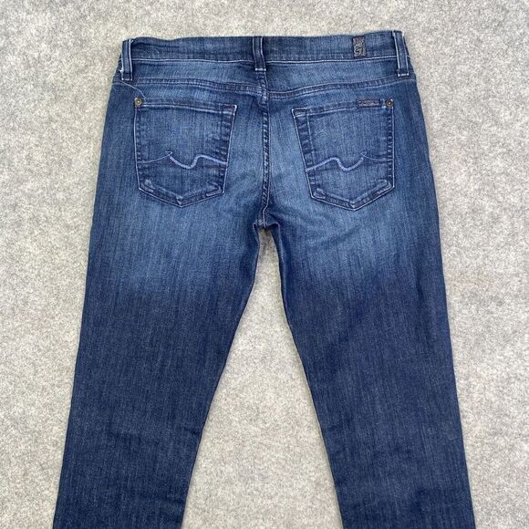 7 For All Mankind Jeans Womens 26 Roxanne Dark Blue Skinny Stretch Denim 30x31 - Picture 11 of 13